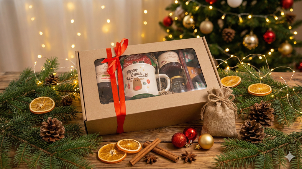 🎄🎁 Zestaw Prezentowy "Zimowy Relaks z Iskierką" – Pudełko Pełne Świątecznego Ciepła ✨